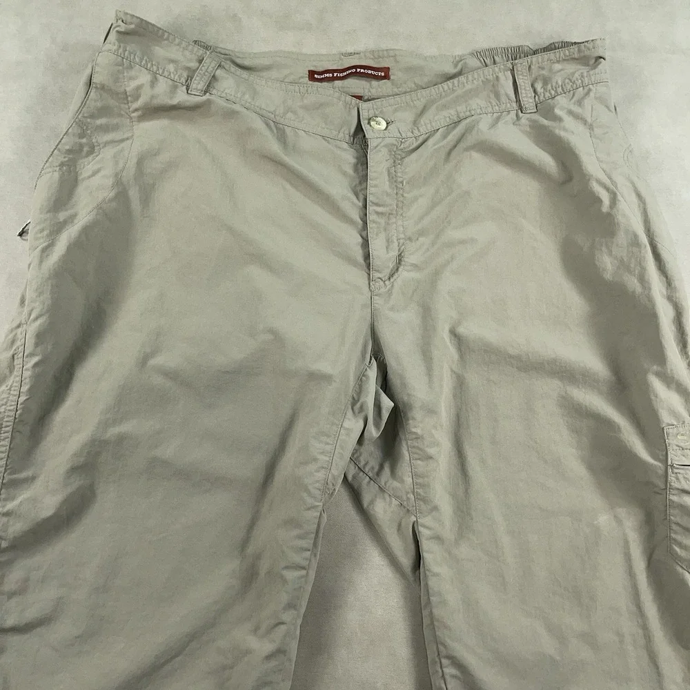 Simms Fishing Pants Mens XL Beige Nylon Cargo Pockets Outdoor Hiking‎ Travel